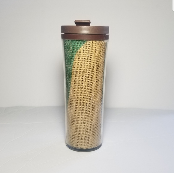 STARBUCKS 2010 INSULATED COFFEE TUMBLER BURLAP - Picture 3 of 8